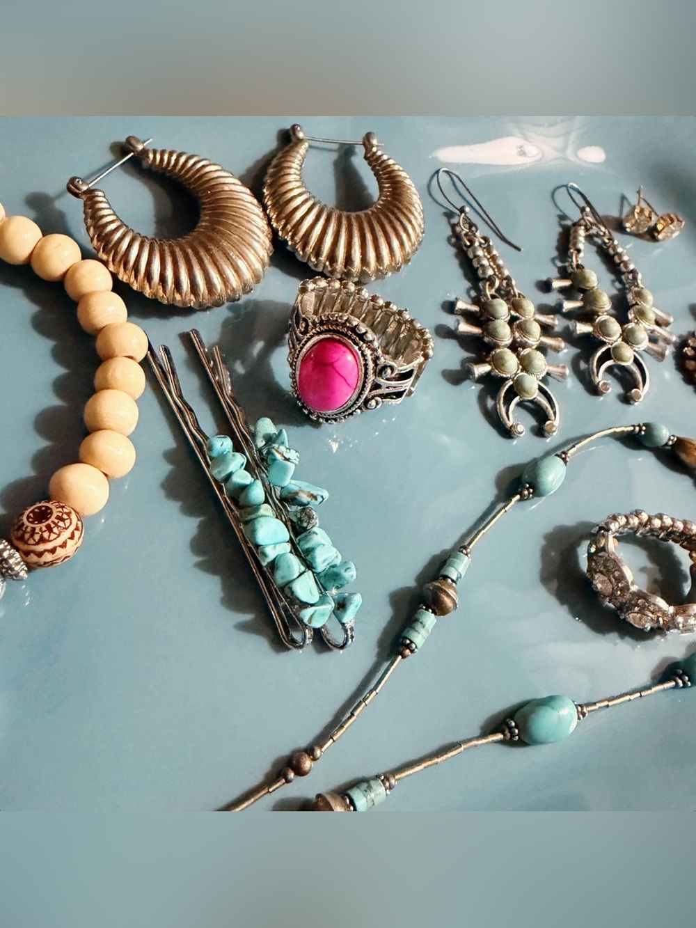 Cowgirl Silver-Tone Jewelry Lot